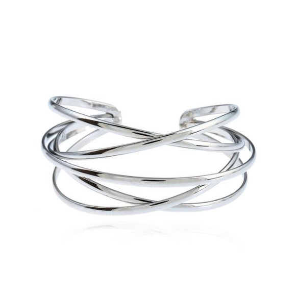 Jewelry - Wide Open Cuff Bracelet Crisscross Design